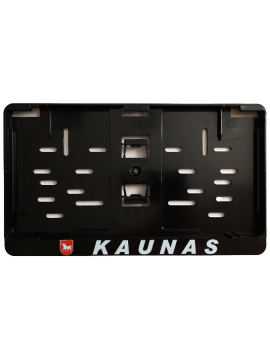 Номерная рамка c шелкографией - KAUNAS R6 300 x 155 мм 